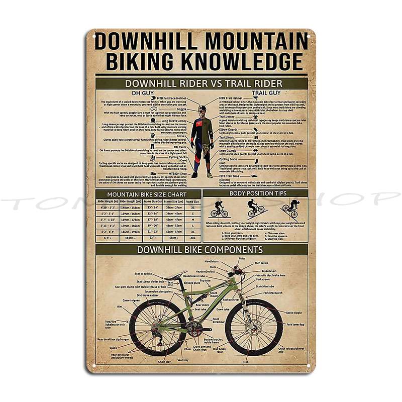 다운힐 산악자전거 지식 금속 명판 시네마 디자인 빈티지 - Mountain Biking Europe 리뷰 및 가격